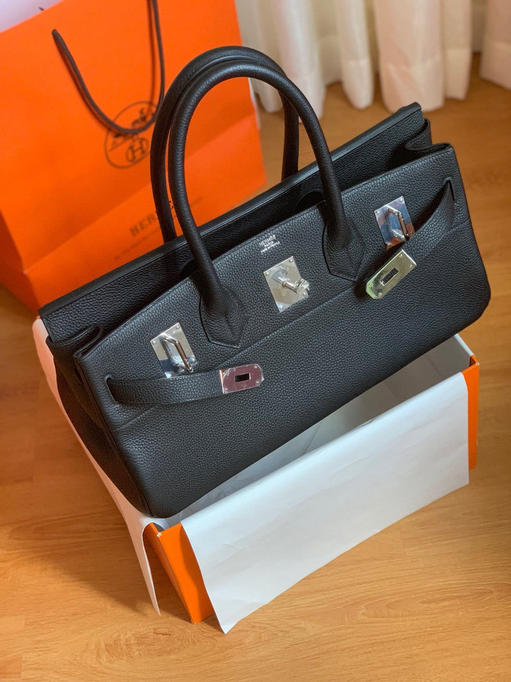 Hermès Shoulder Birkin 42 JPG Vert Fonce Togo Palladium Hardware