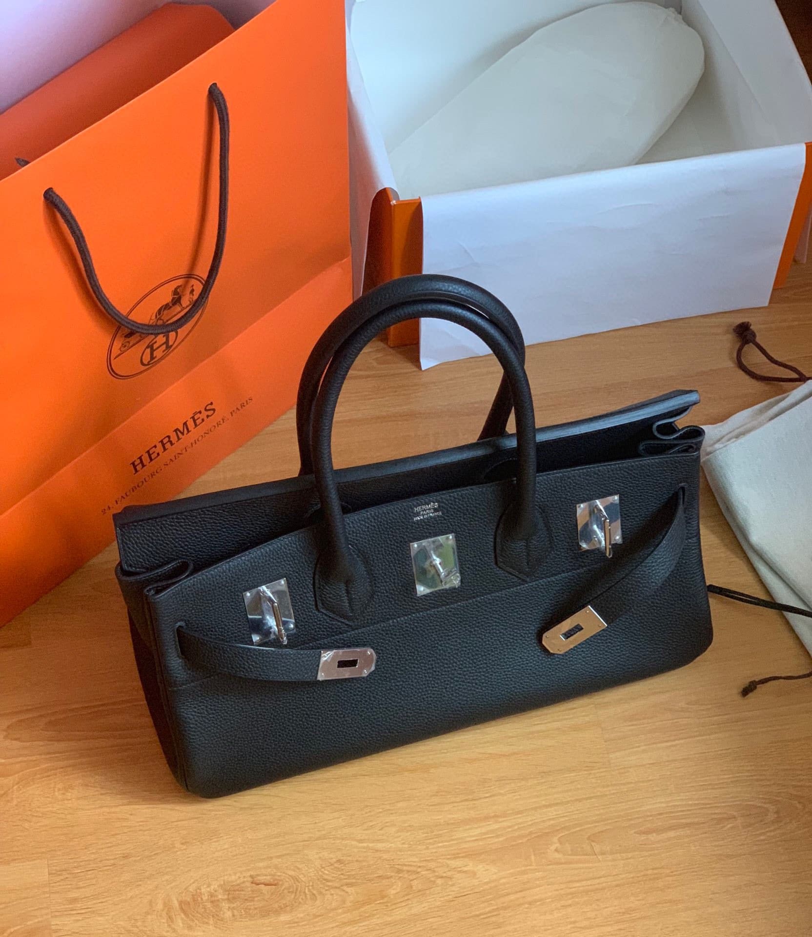 Hermès Shoulder Birkin 42 JPG Vert Fonce Togo Palladium Hardware