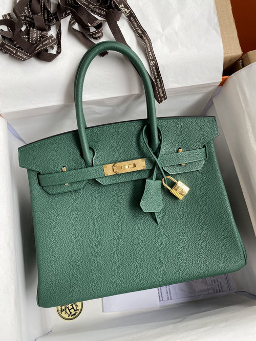 Hermès Birkin 30 Vert Vertigo Togo Gold Hardware