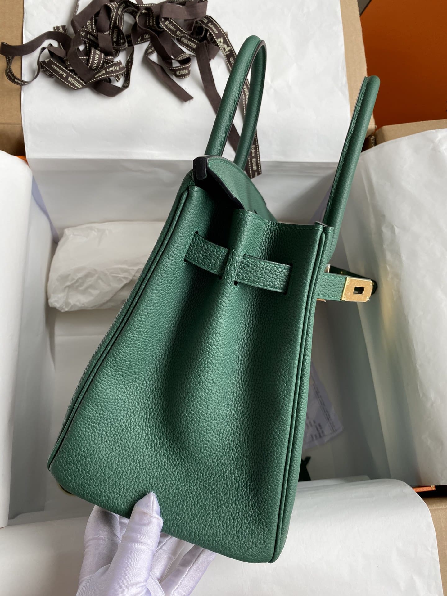 Hermès Birkin 30 Vert Vertigo Togo Gold Hardware