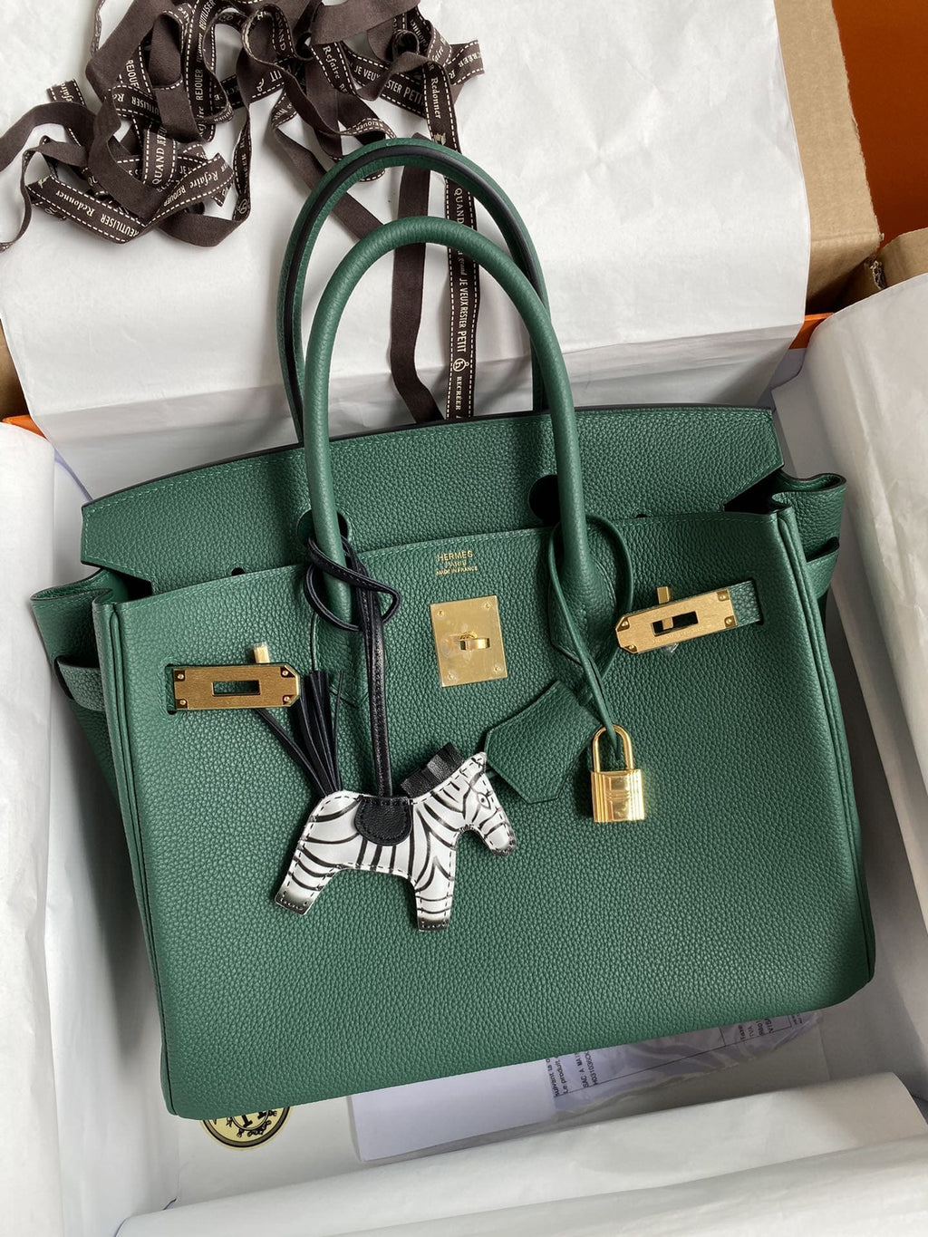 Hermès Birkin 30 Vert Vertigo Togo Gold Hardware