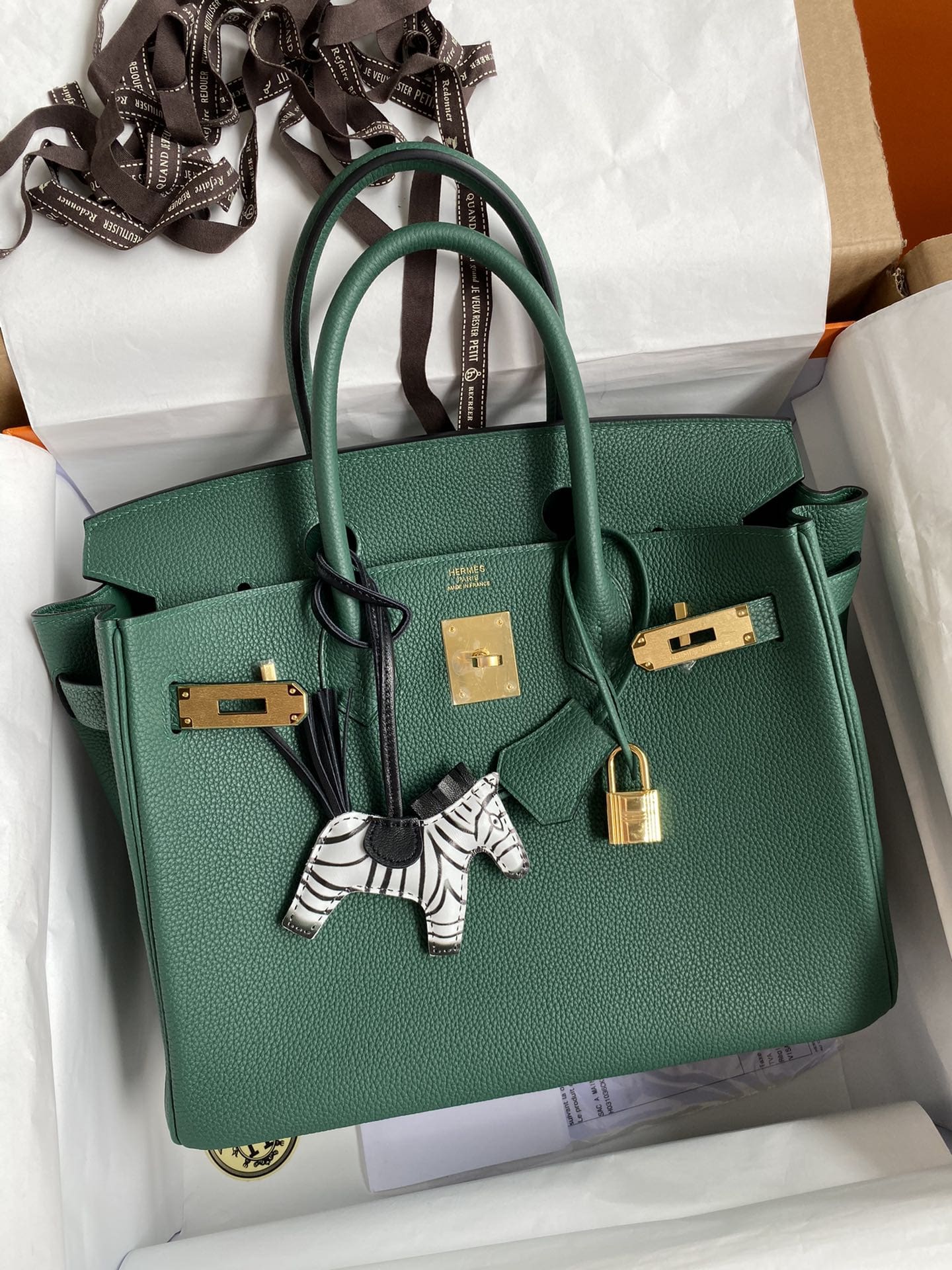 Hermès Birkin 30 Vert Vertigo Togo Gold Hardware