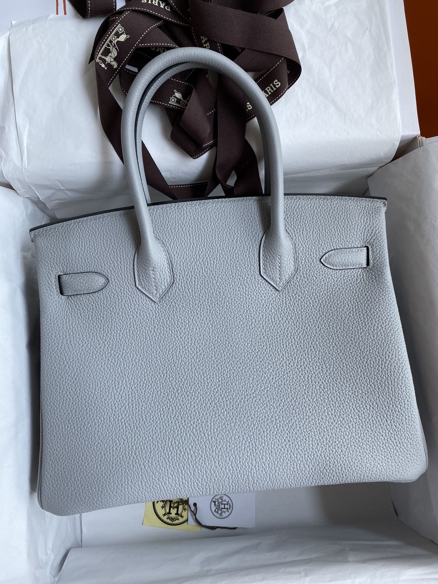 Hermès Bleu Glacier Togo Birkin 30 Gold Hardware