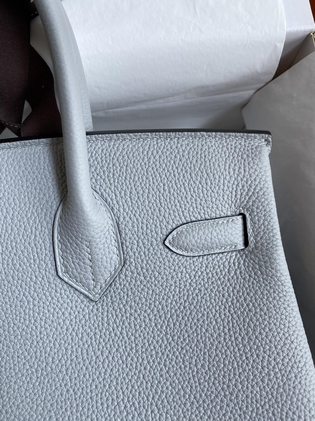 Hermès Bleu Glacier Togo Birkin 30 Gold Hardware