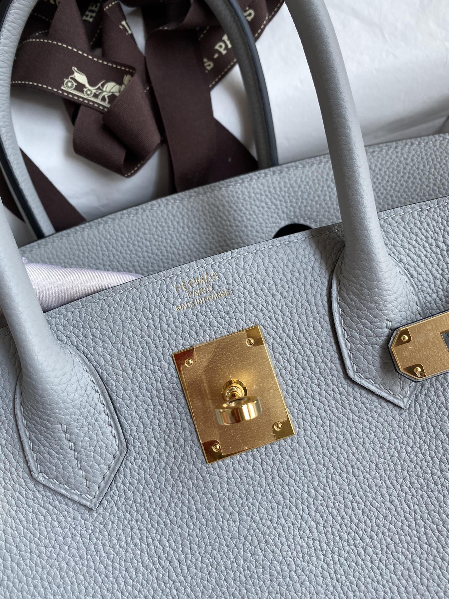Hermès Bleu Glacier Togo Birkin 30 Gold Hardware