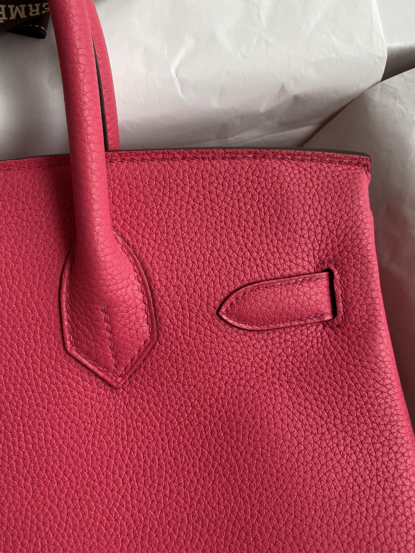 Hermès Rose Extreme Taurillon Clemence Birkin 30cm Gold Hardware