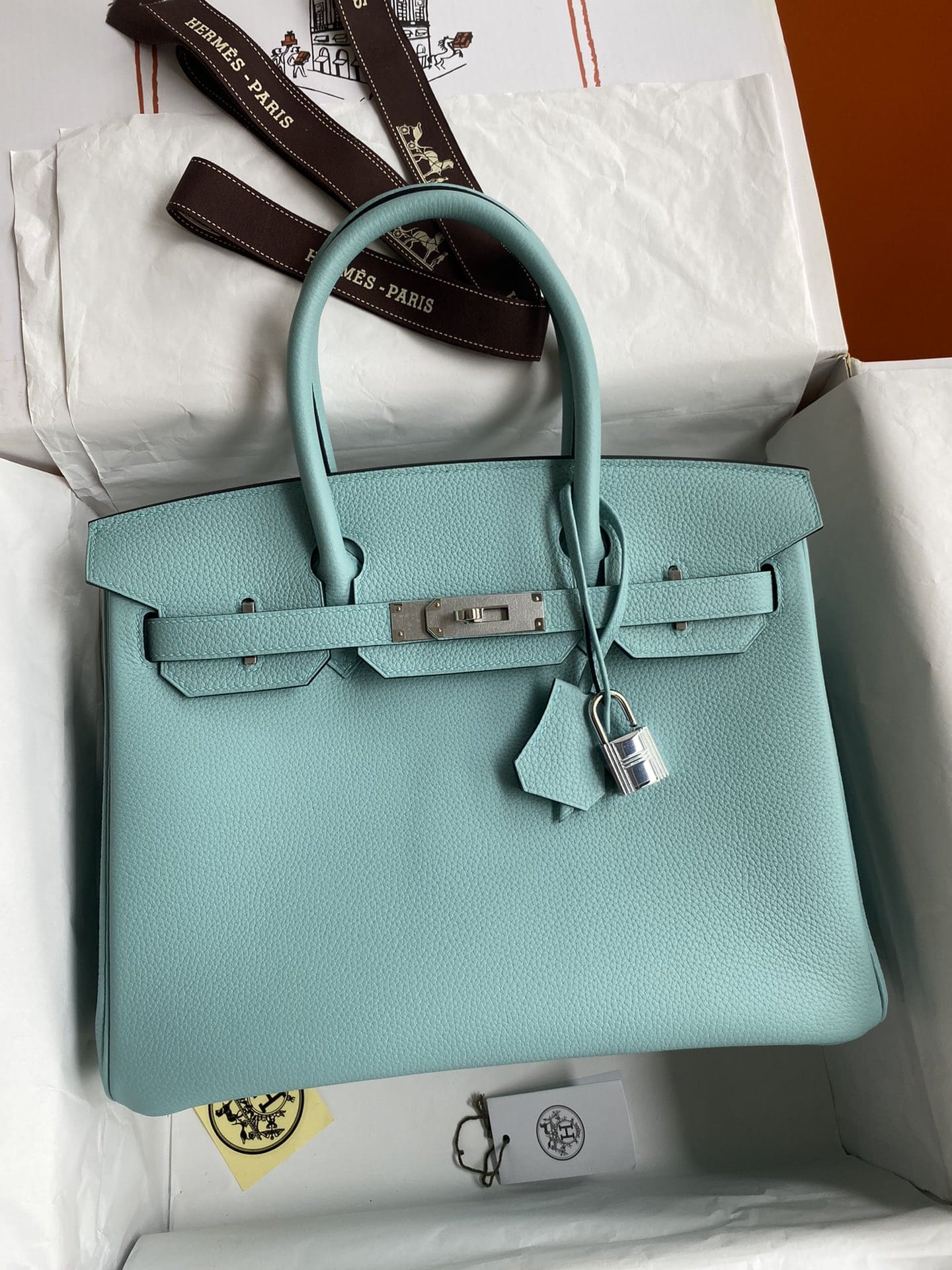 Hermès Togo BIRKIN 30 Bleu Atoll