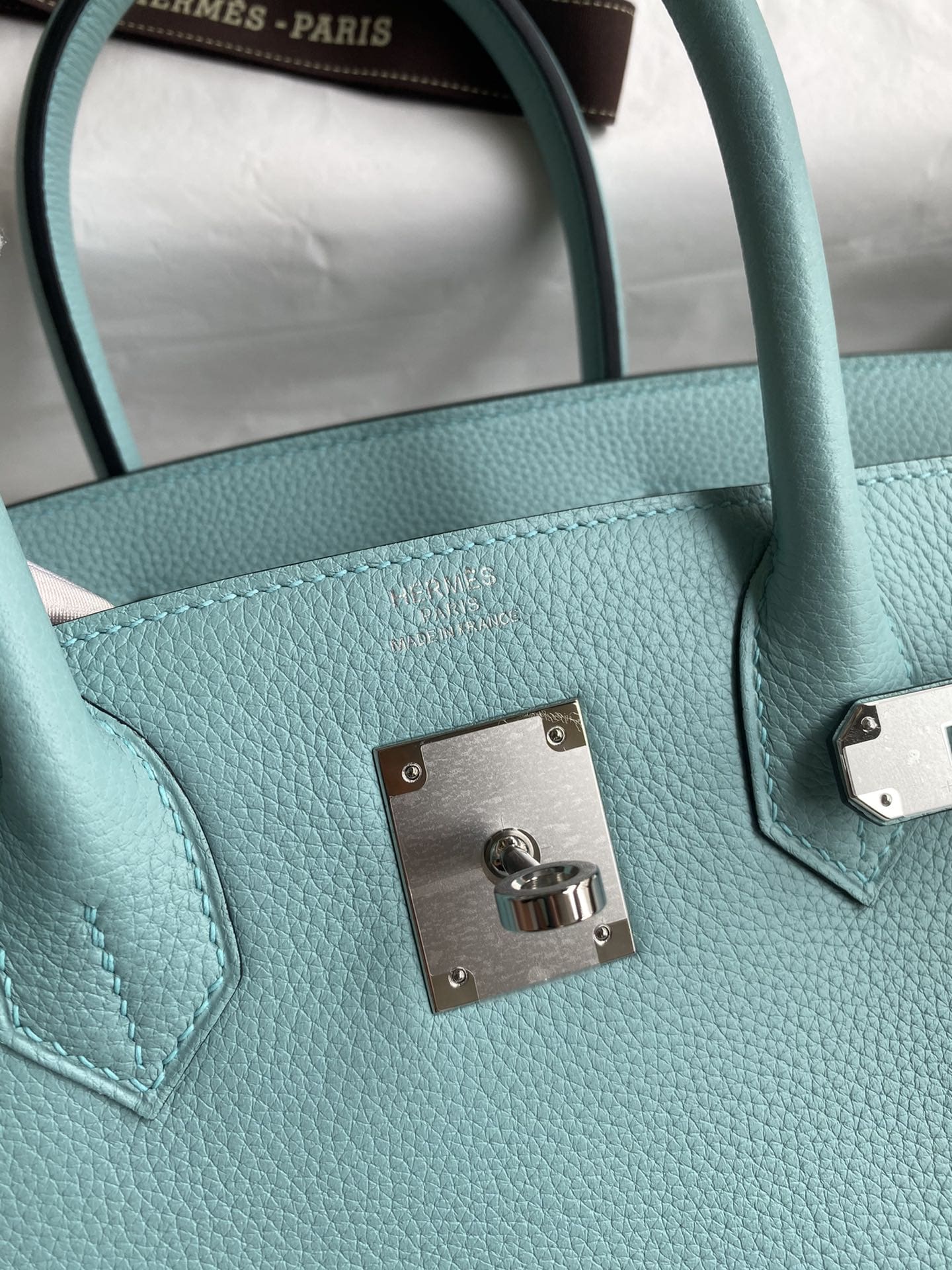 Hermès Togo BIRKIN 30 Bleu Atoll