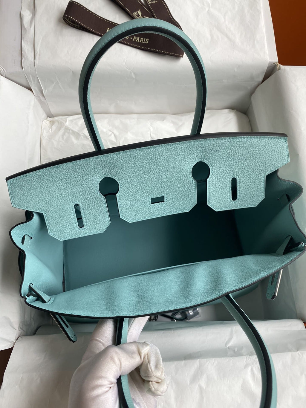 Hermès Togo BIRKIN 30 Bleu Atoll