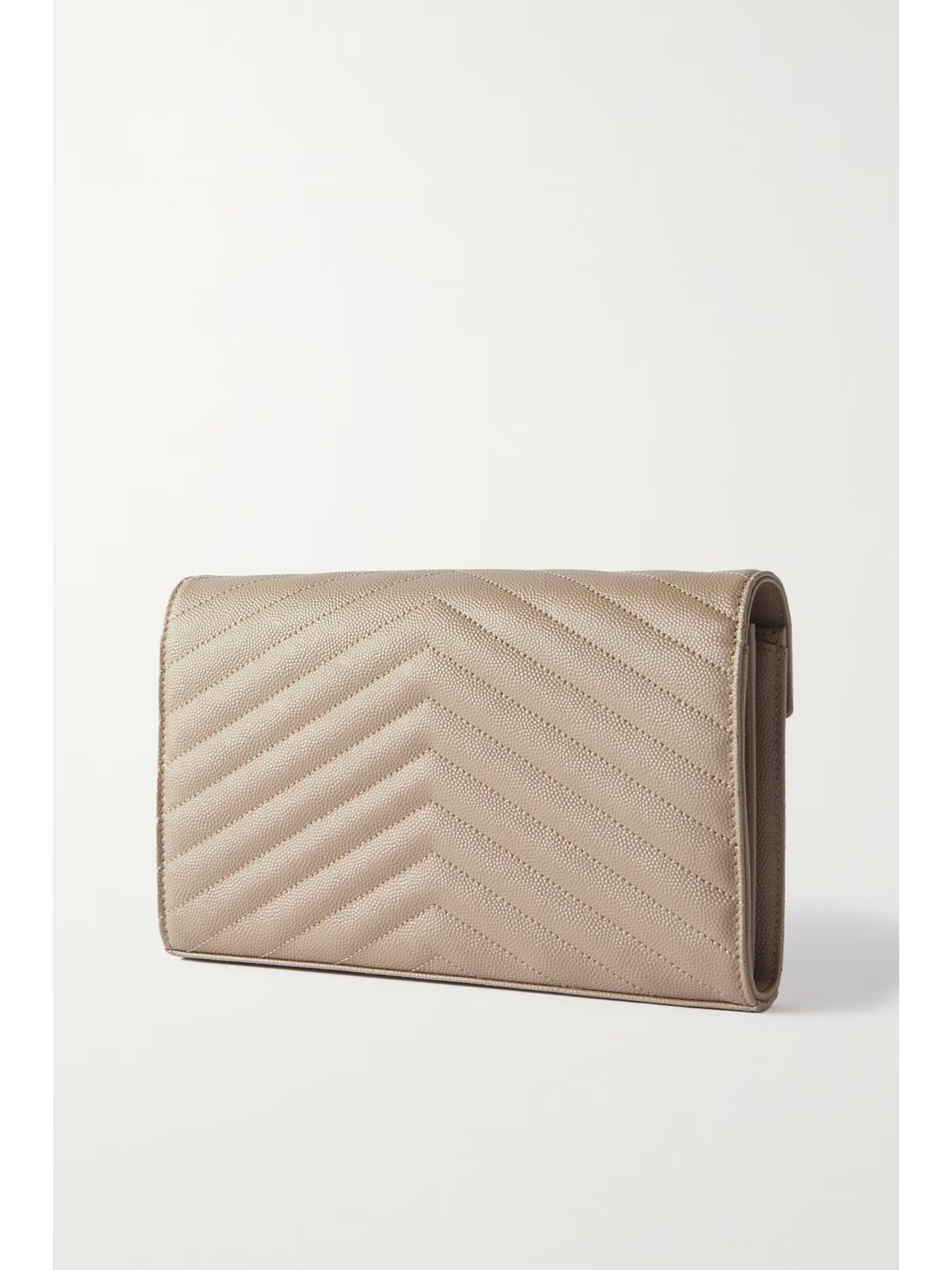 Saint Laurent Cassandre Chain matelassé textured-leather wallet