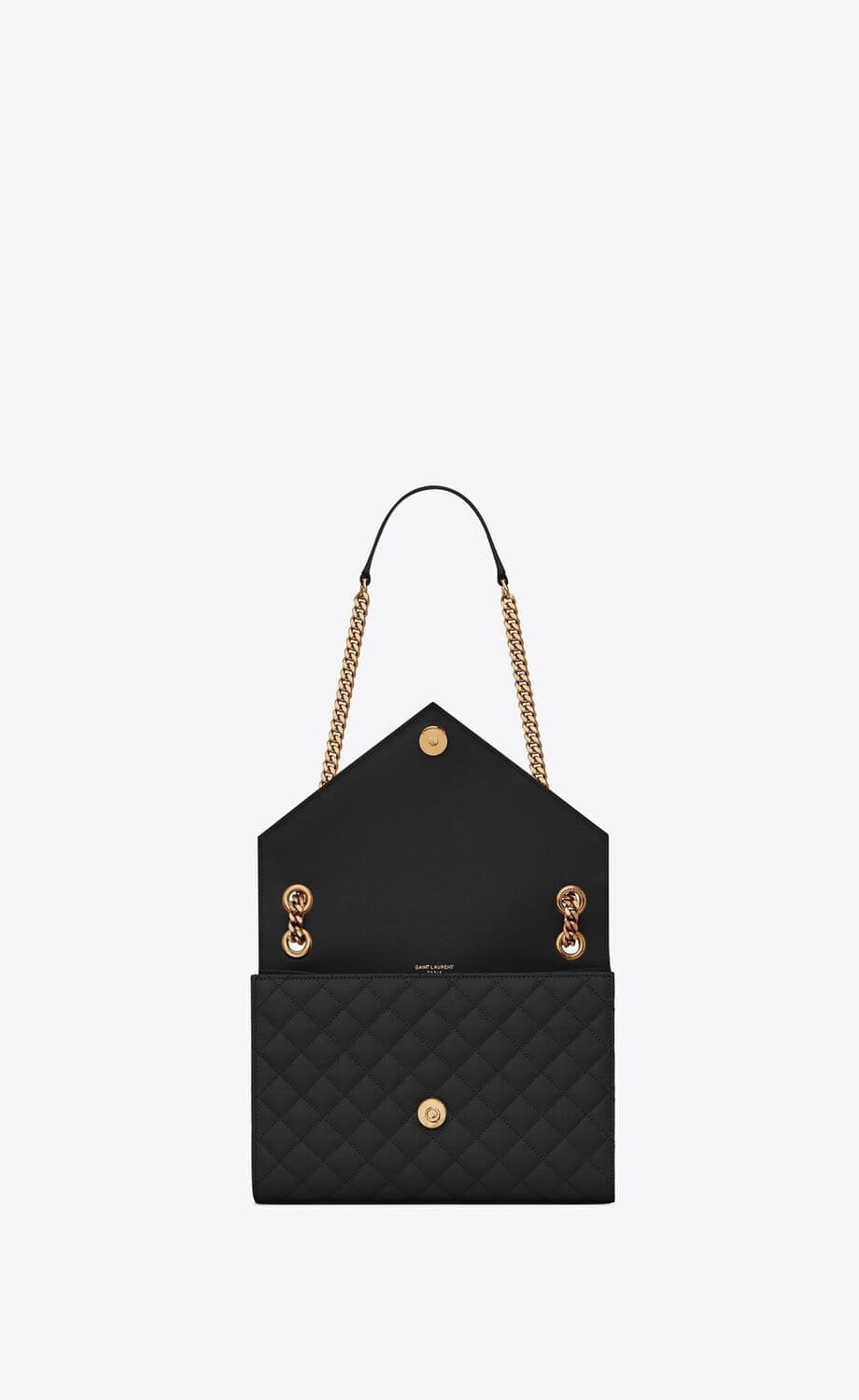 SAINT LAURENT ENVELOPE MEDIUM IN QUILTED GRAIN DE POUDRE EMBOSSED LEATHER