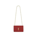 Saint Laurent Medium Kate Chain Bag In Red Textured Leather