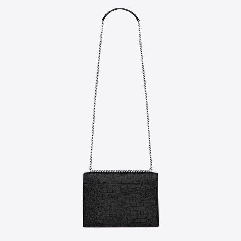 Saint Laurent Sunset Medium In Crocodile Embossed Shiny Leather