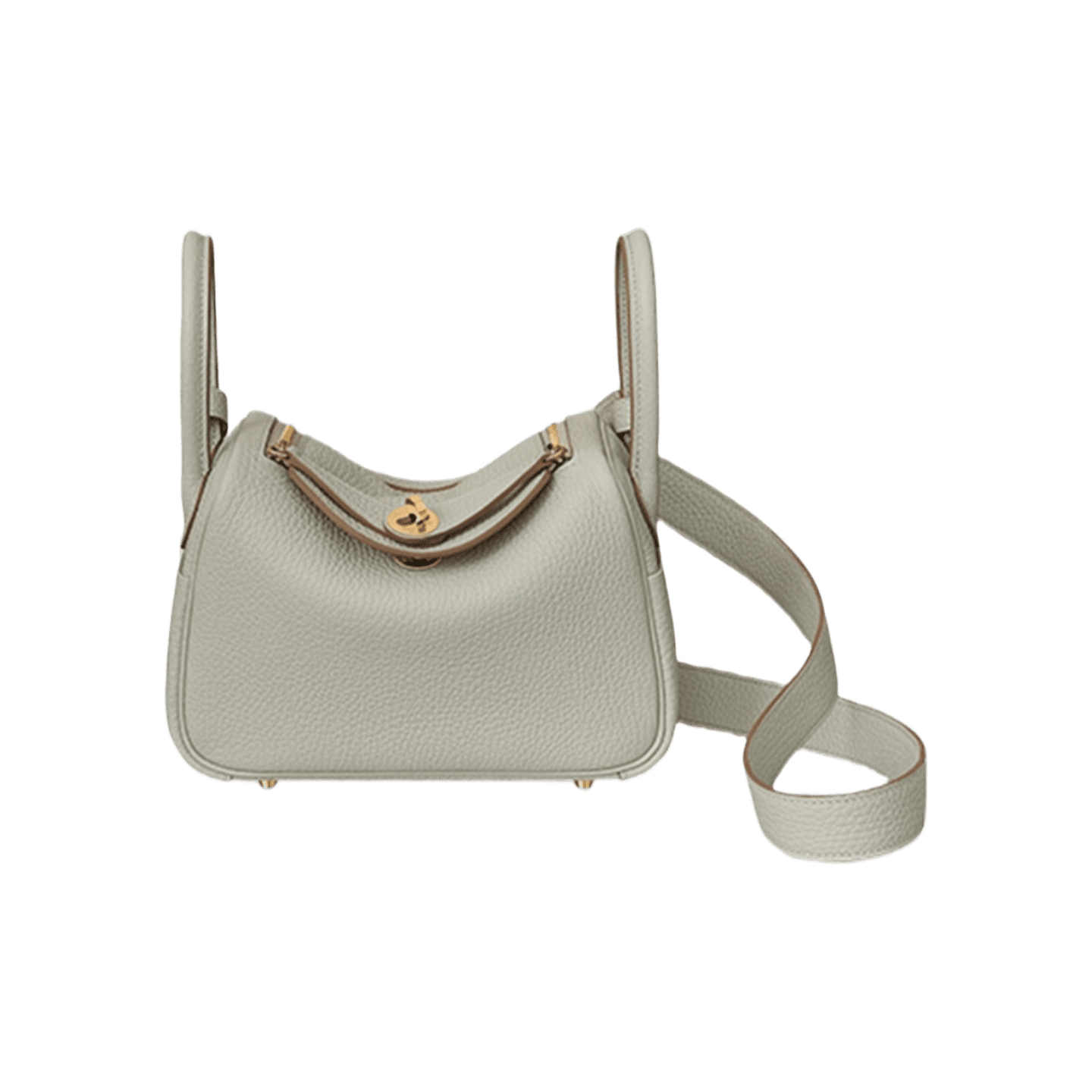 Hermès Mini  Lindy Sauge Gold Clemence Gold Hardware