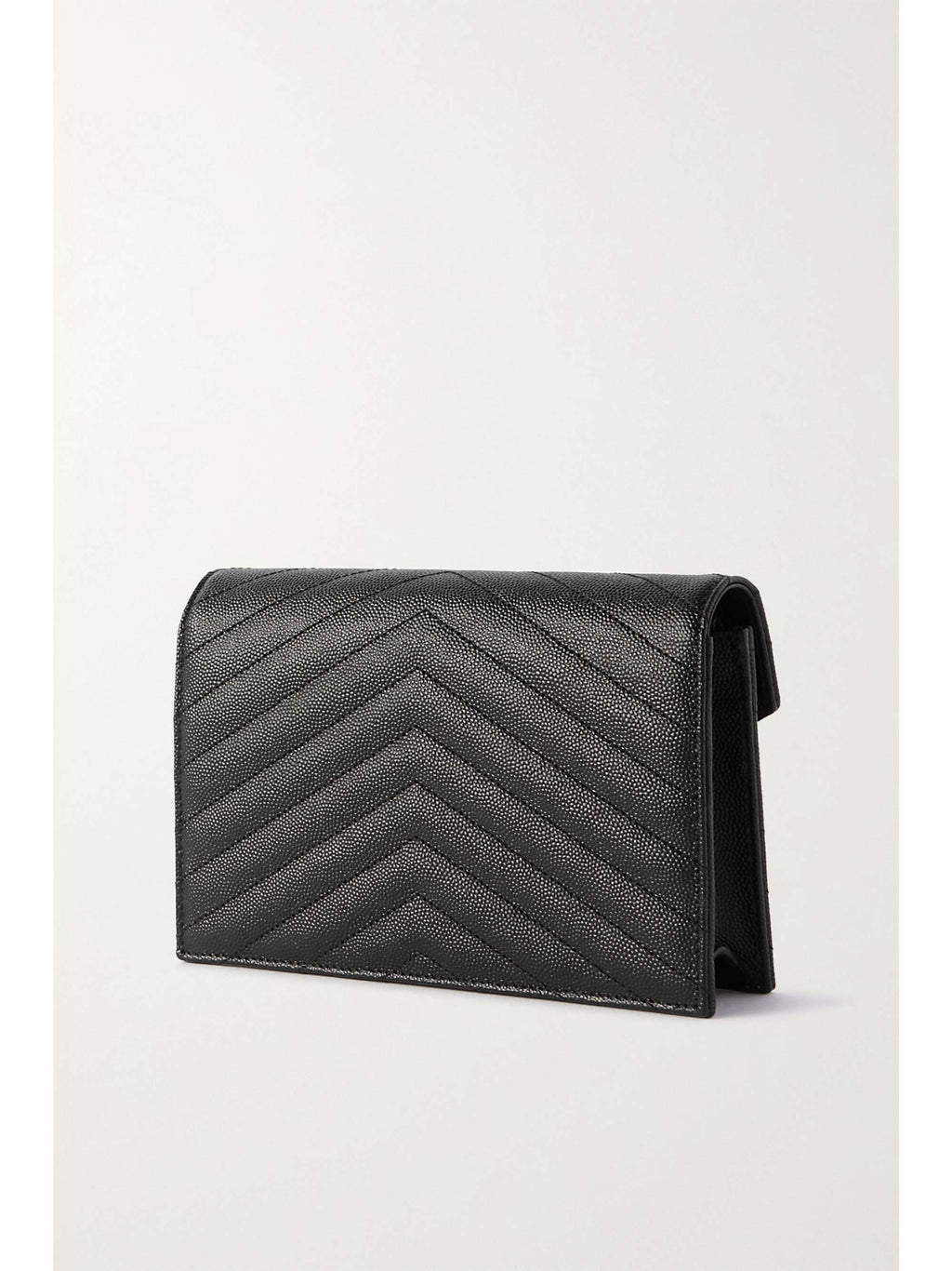 SAINT LAURENT Cassandre Envelope Chain matelassé textured-leather wallet