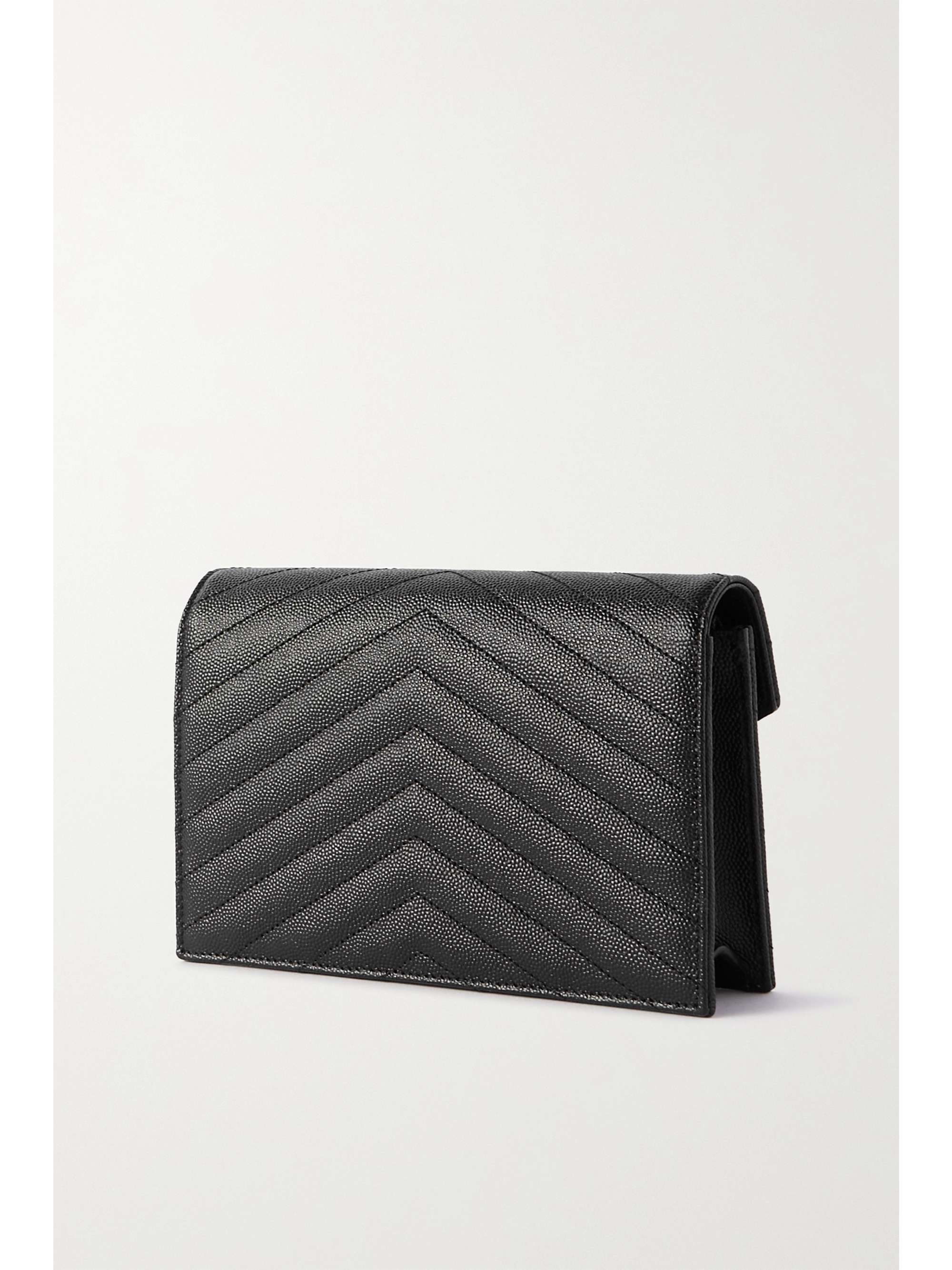 SAINT LAURENT Cassandre Envelope Chain matelassé textured-leather wallet