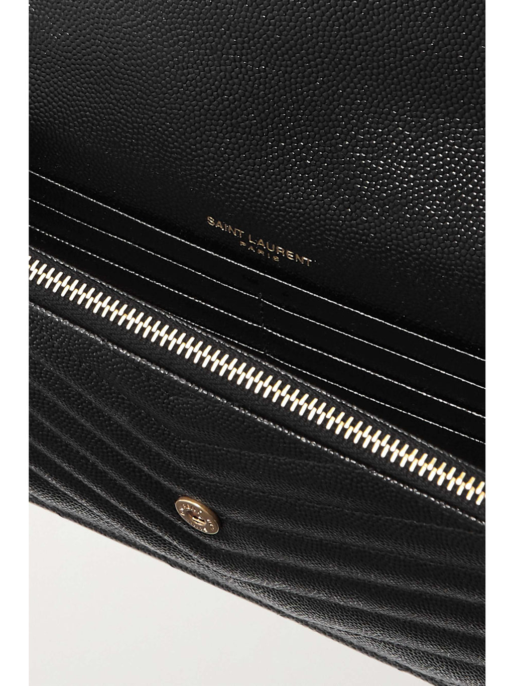 SAINT LAURENT Cassandre Envelope Chain matelassé textured-leather wallet