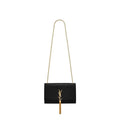 Saint Laurent Medium Kate Tassel Chain Bag In Black Crocodile Em