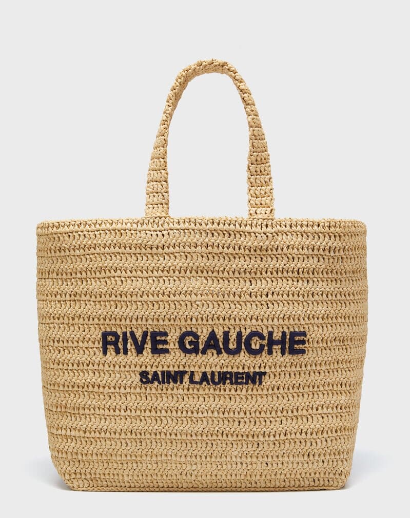 Saint Laurent Raffia Rive Gauche Tote Bag