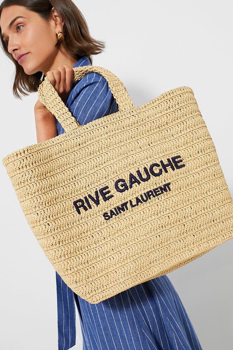 Saint Laurent Raffia Rive Gauche Tote Bag