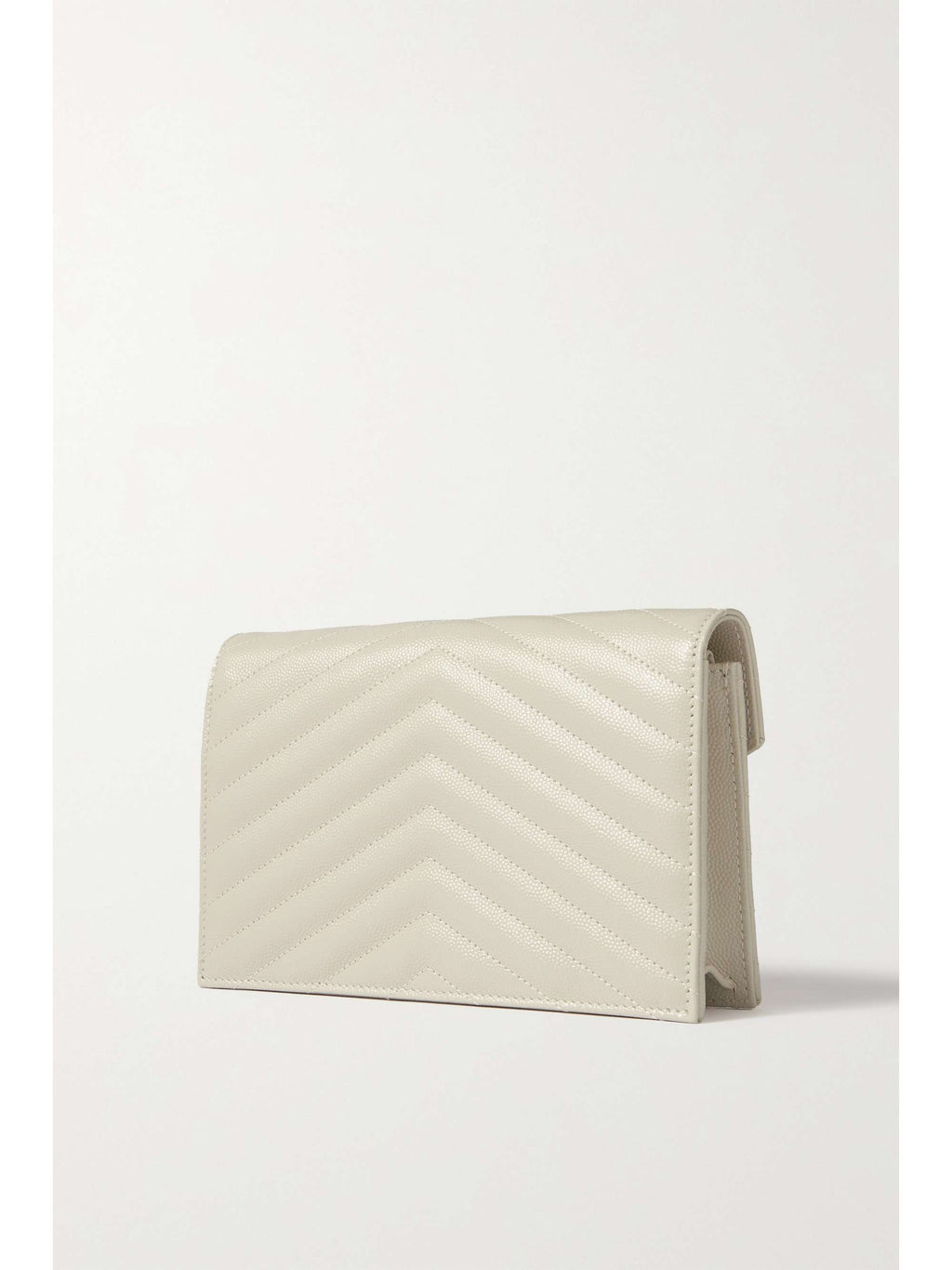 SAINT LAURENT Cassandre Envelope Chain matelassé textured-leather wallet