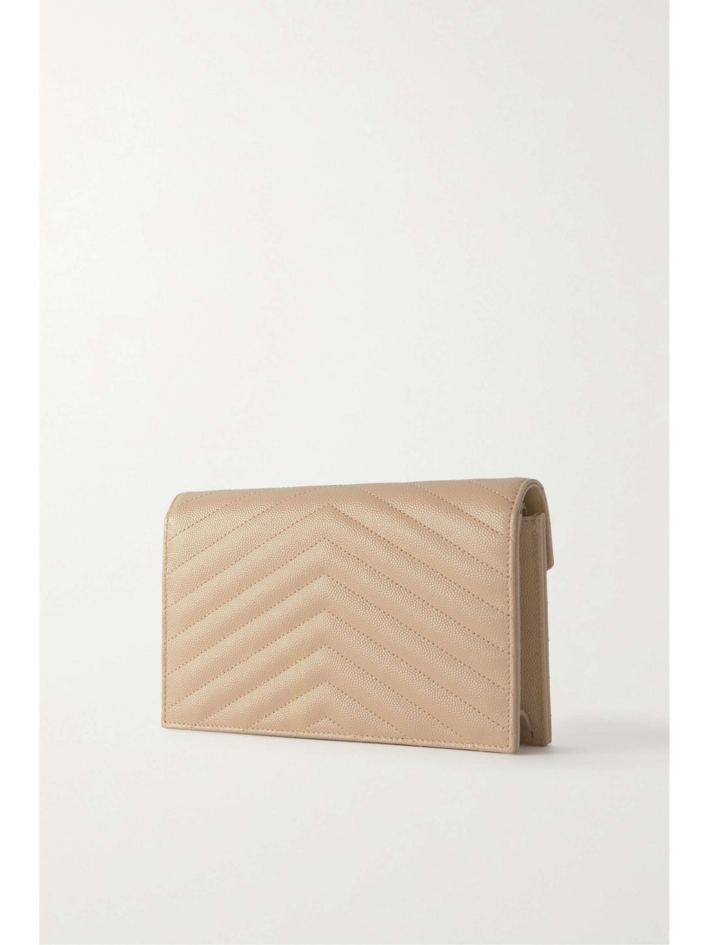SAINT LAURENT Cassandre Envelope Chain matelassé textured-leather wallet