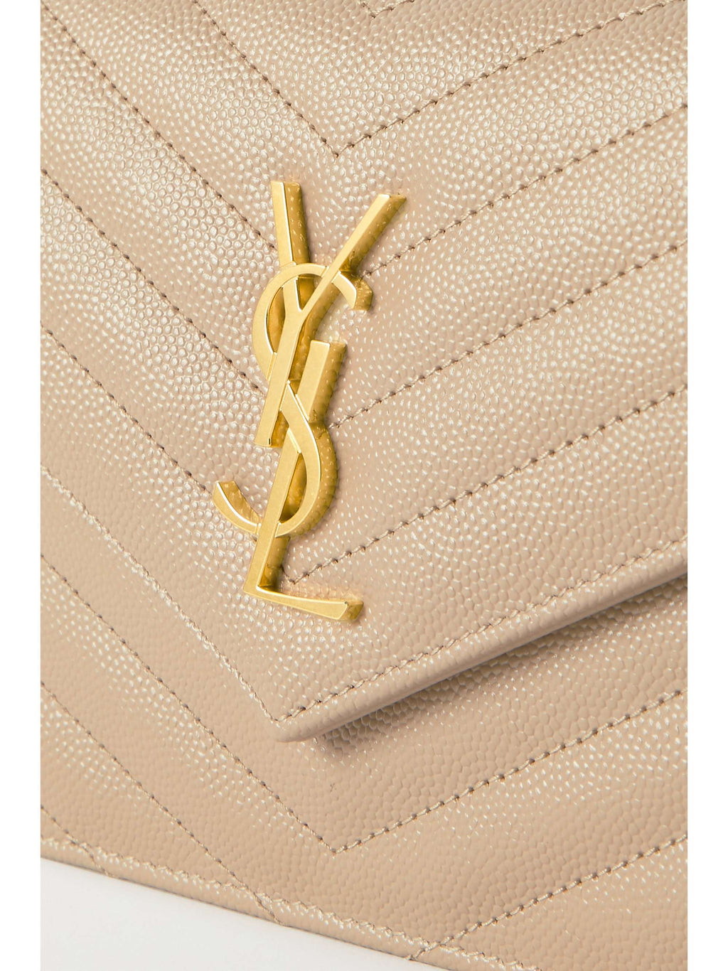 SAINT LAURENT Cassandre Envelope Chain matelassé textured-leather wallet