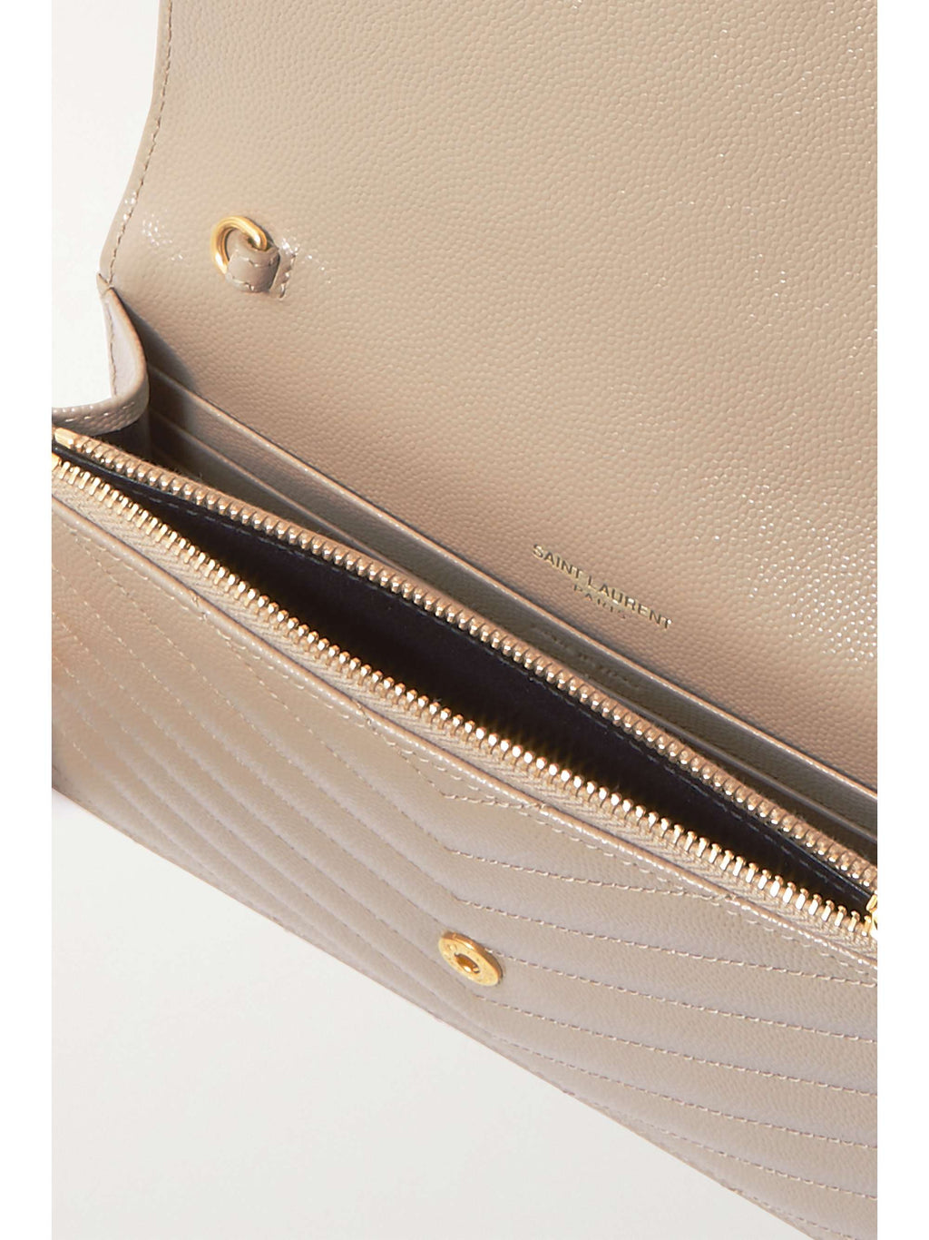 SAINT LAURENT Cassandre Envelope Chain matelassé textured-leather wallet