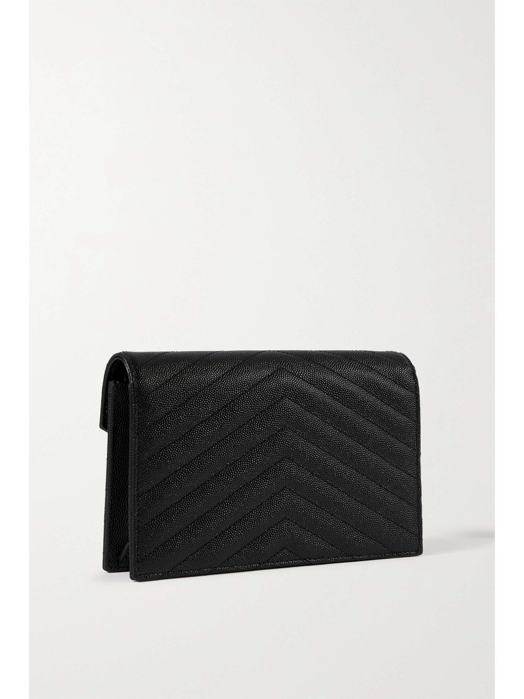 SAINT LAURENT Cassandre Envelope Chain matelassé textured-leather wallet