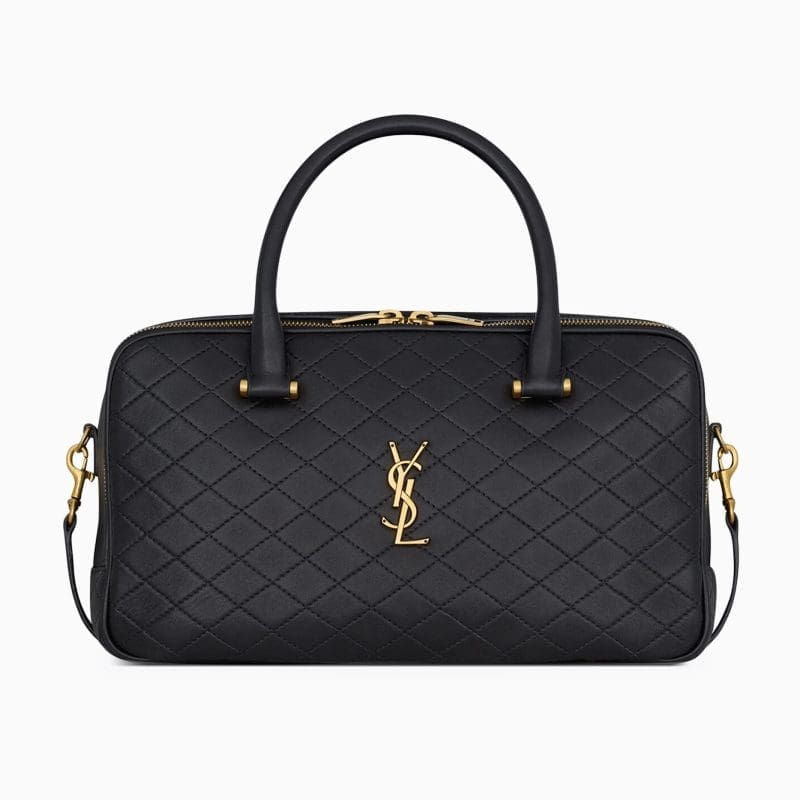 SAINT LAURENTOUT Lyia Duffle Bag in Quilted Lambskin