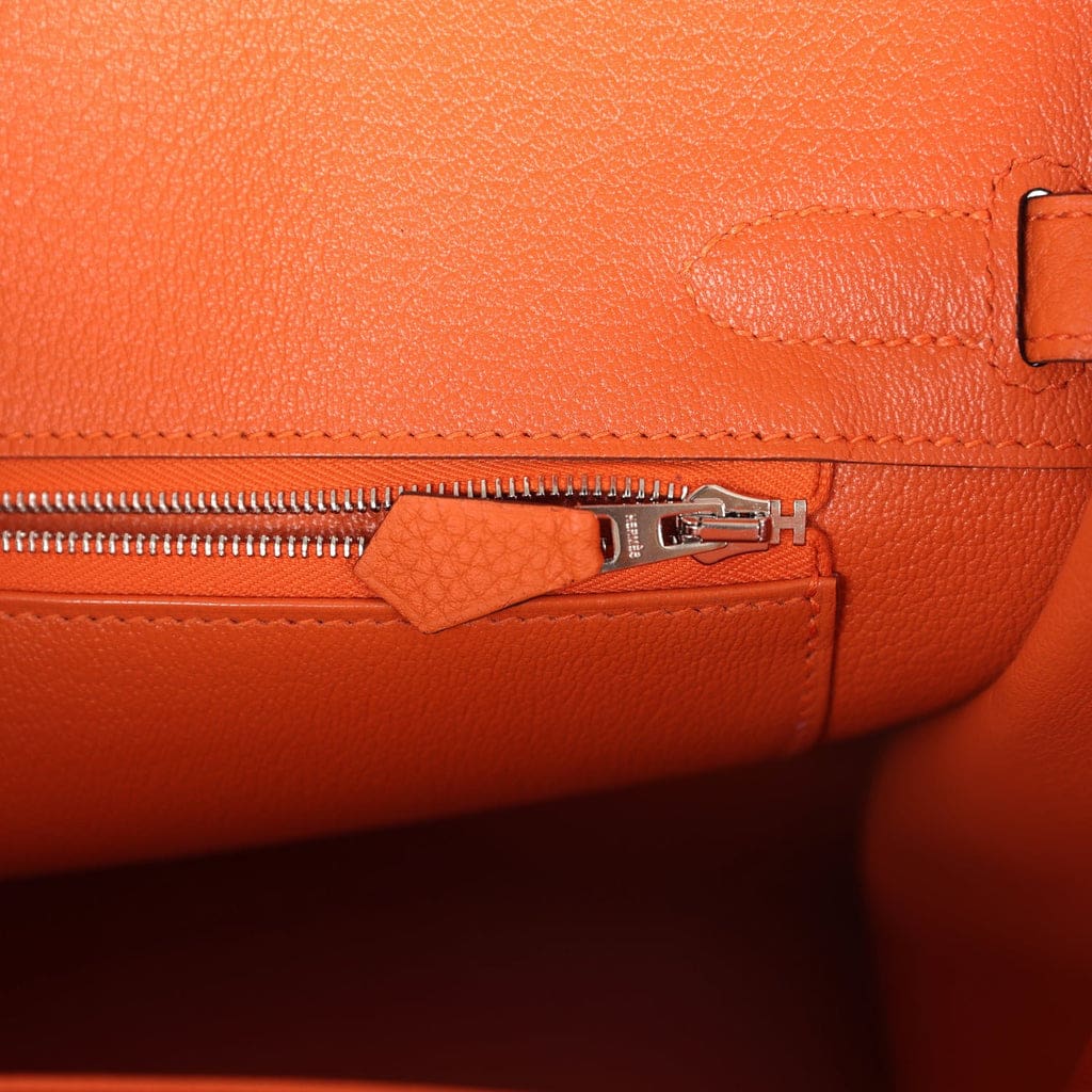 Hermès Birkin 25 Orange Minium Togo Palladium Hardware