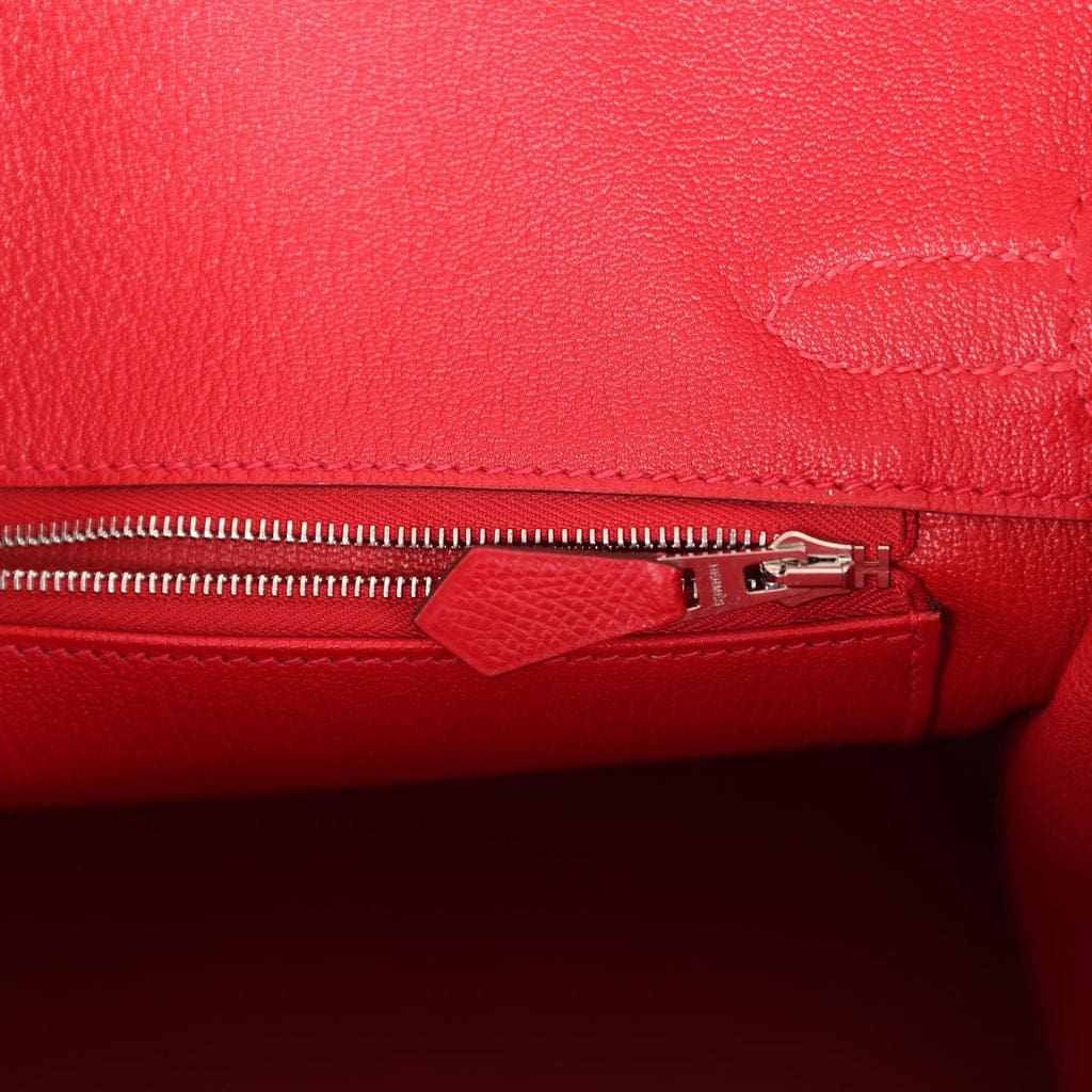 Hermès Birkin 30 Rouge Casaque Epsom Palladium Hardware