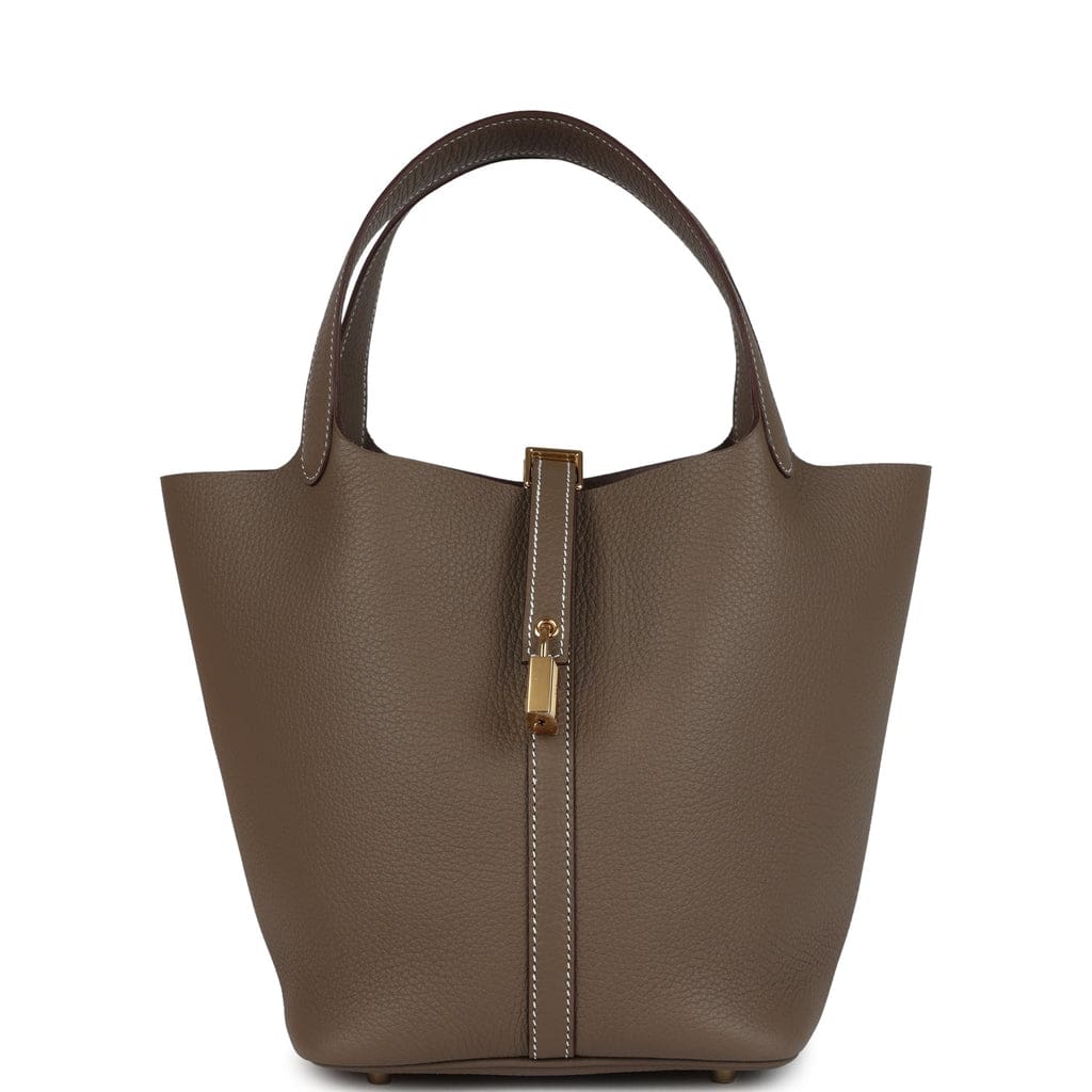 Hermès Picotin Lock 22 Etoupe Clemence Gold Hardware