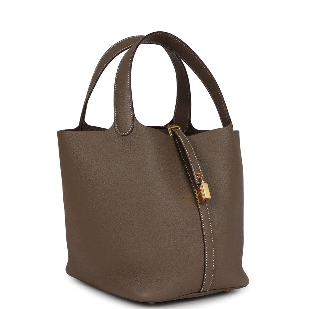 Hermès Picotin Lock 22 Etoupe Clemence Gold Hardware