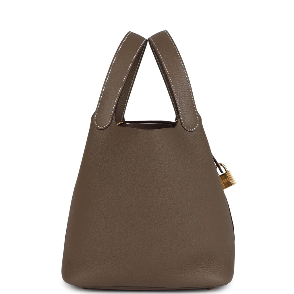 Hermès Picotin Lock 22 Etoupe Clemence Gold Hardware