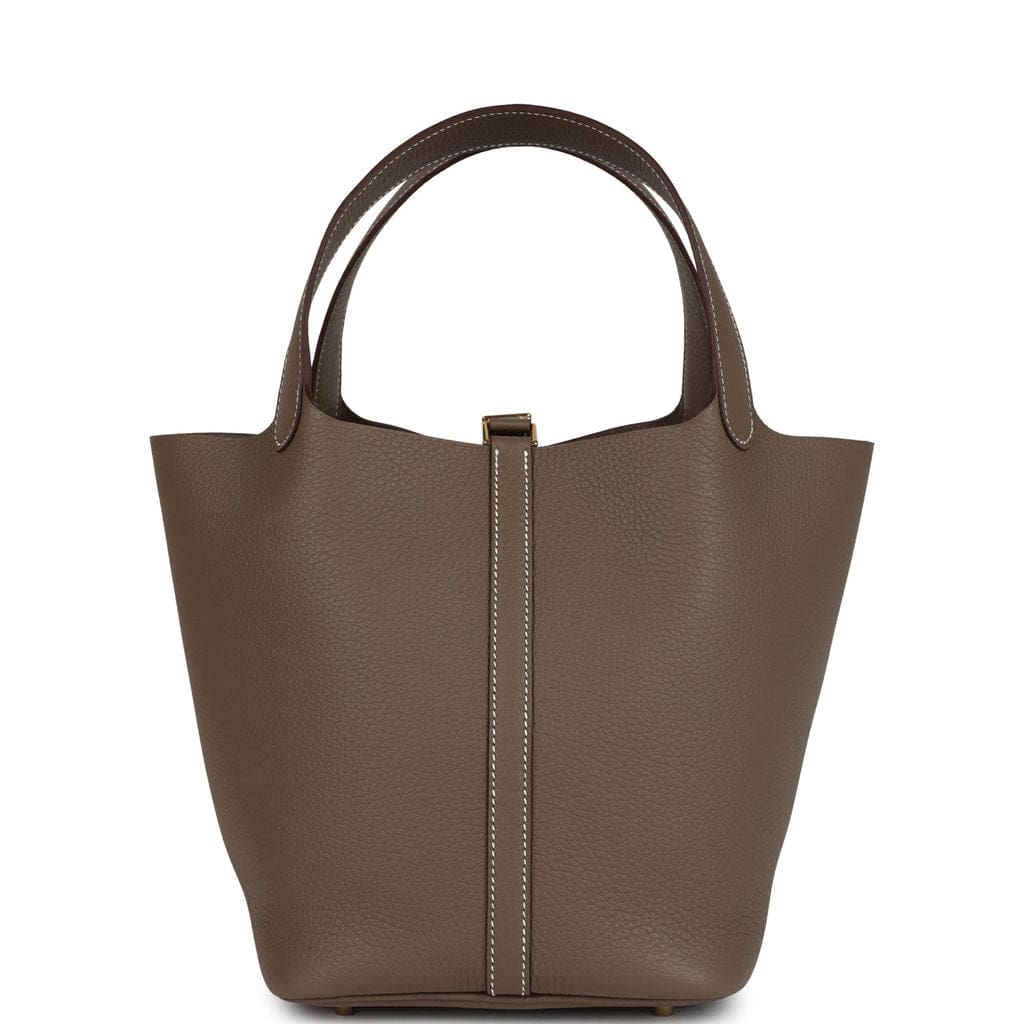 Hermès Picotin Lock 22 Etoupe Clemence Gold Hardware