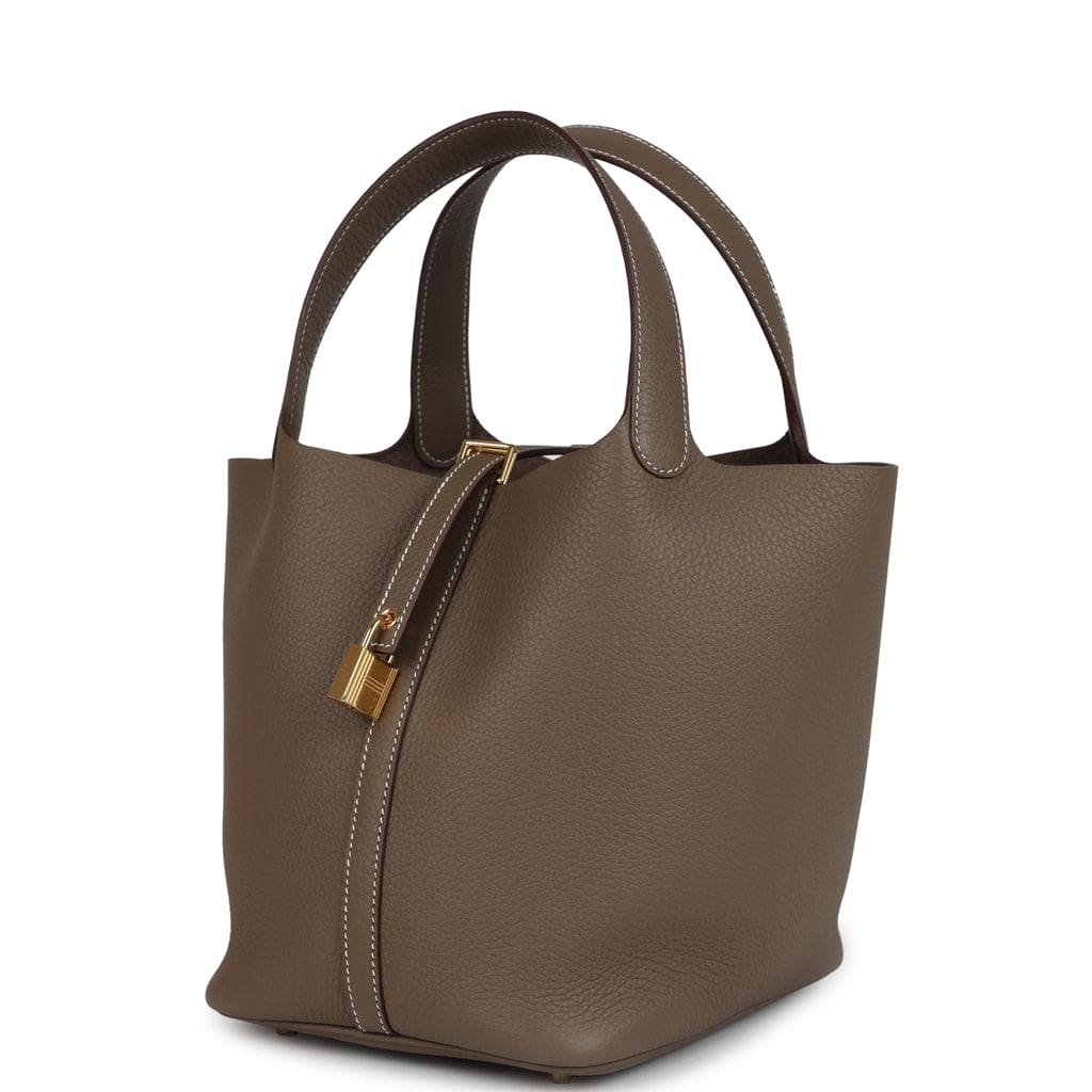 Hermès Picotin Lock 22 Etoupe Clemence Gold Hardware