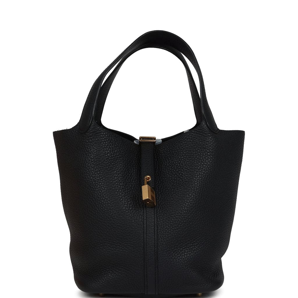 Hermès Picotin Lock 22 Black Clemence Gold Hardware