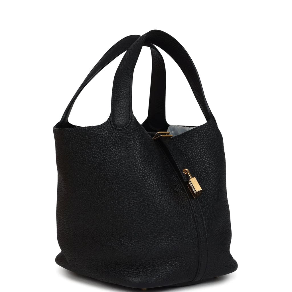 Hermès Picotin Lock 22 Black Clemence Gold Hardware