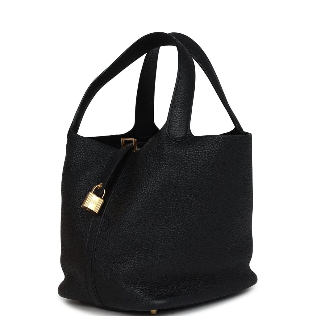 Hermès Picotin Lock 22 Black Clemence Gold Hardware