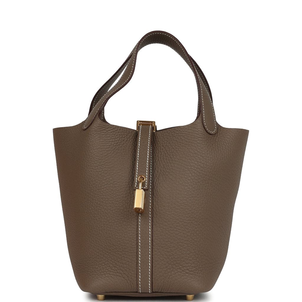 Hermès Picotin Lock 18 Etoupe Clemence Gold Hardware