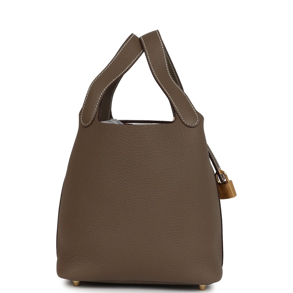 Hermès Picotin Lock 18 Etoupe Clemence Gold Hardware