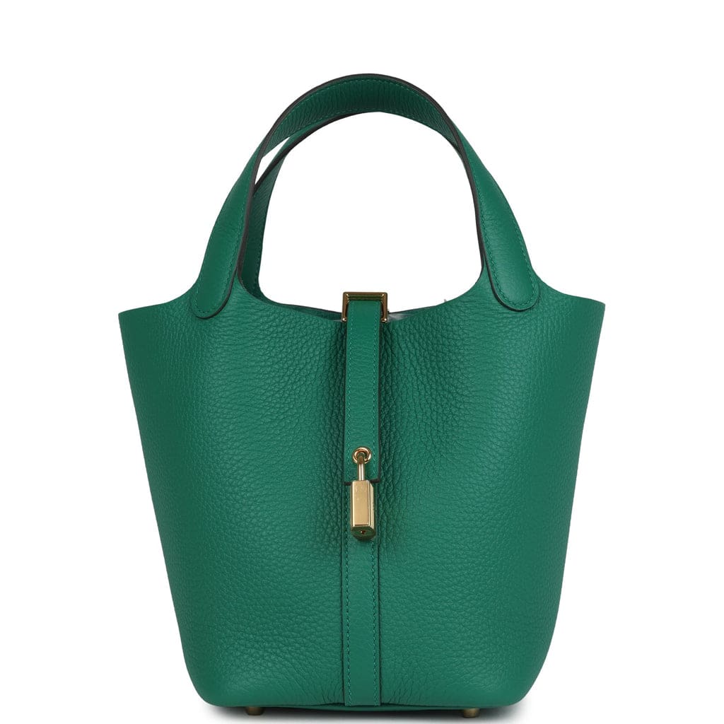Hermès Picotin Lock 18 Vert Vertigo Clemence Gold Hardware