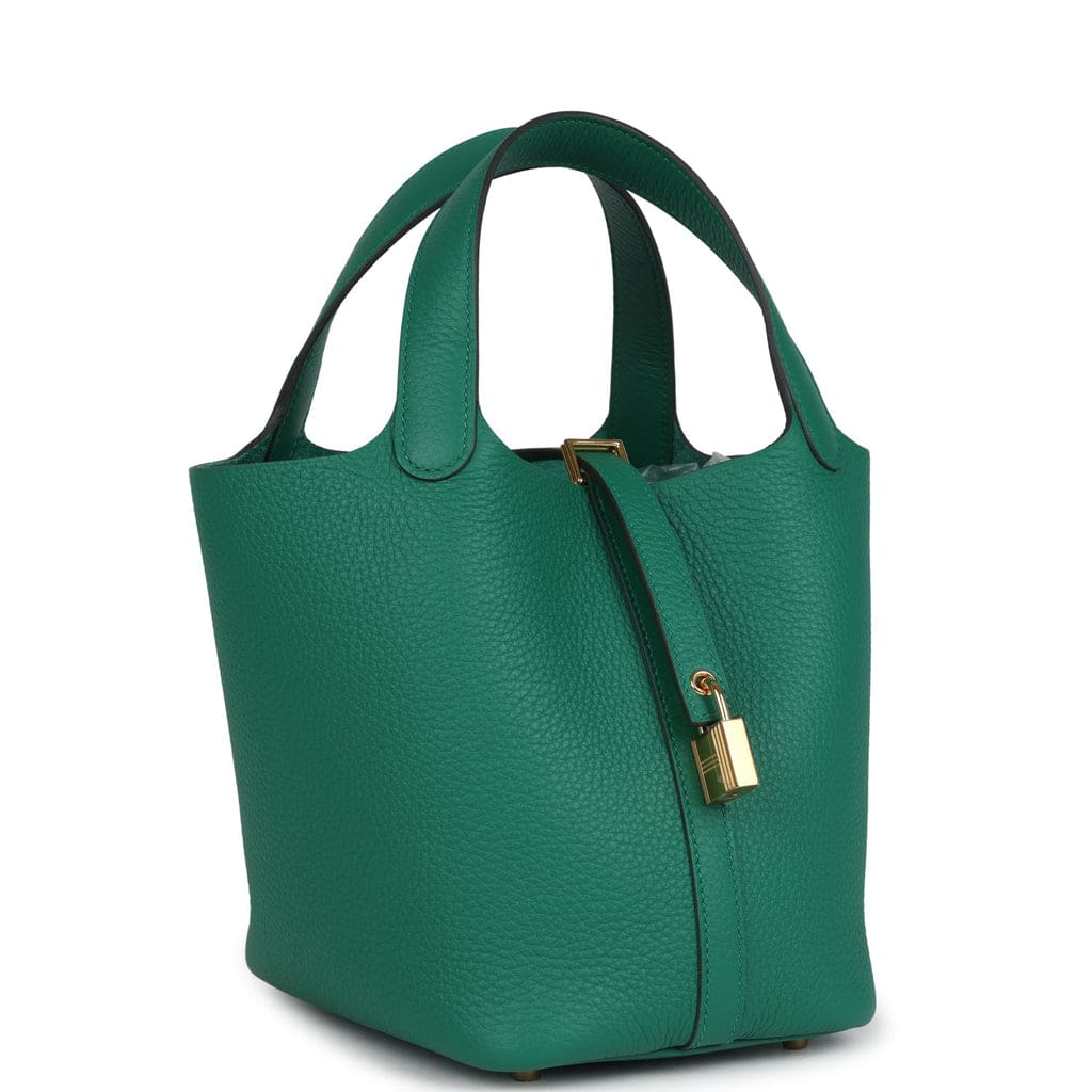Hermès Picotin Lock 18 Vert Vertigo Clemence Gold Hardware