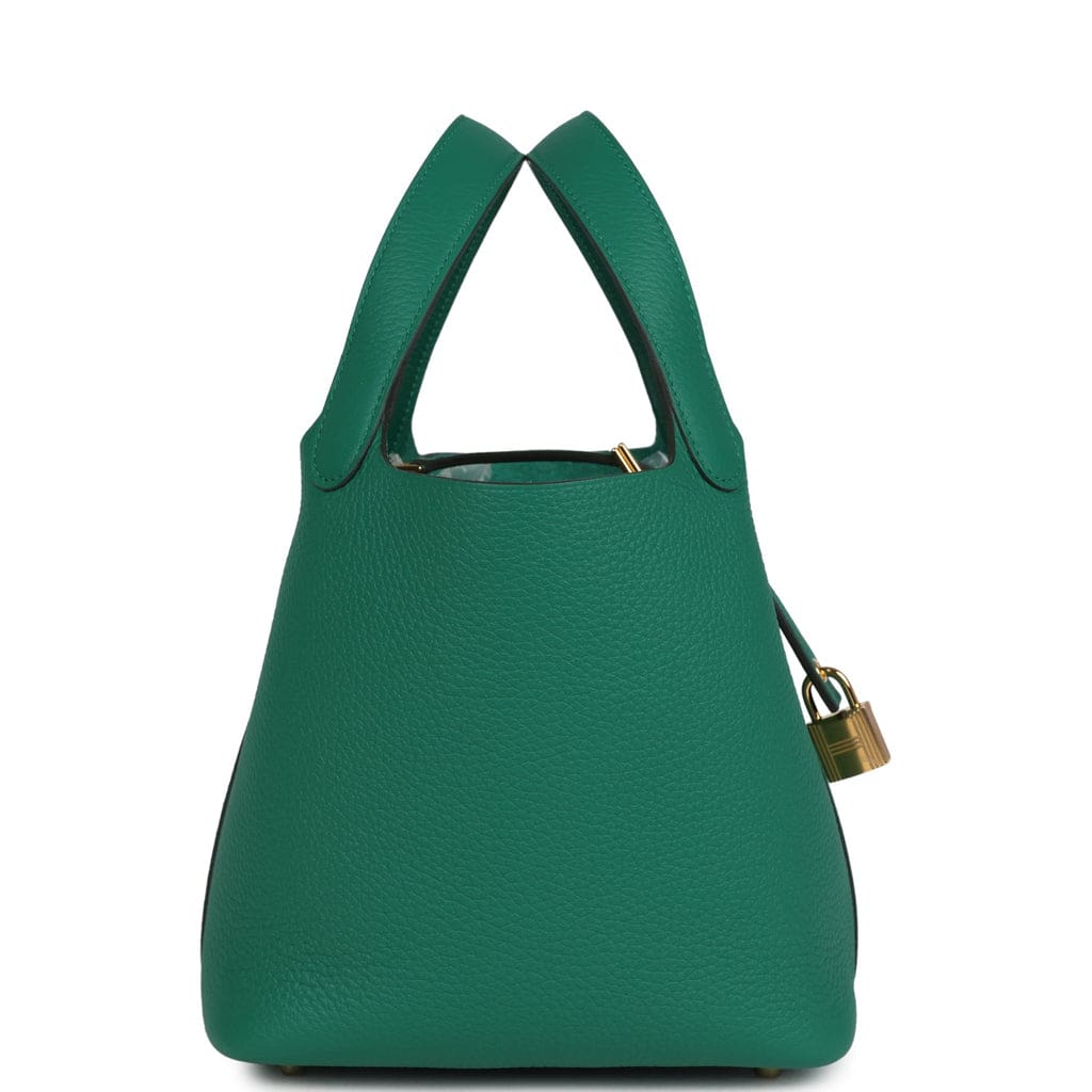 Hermès Picotin Lock 18 Vert Vertigo Clemence Gold Hardware