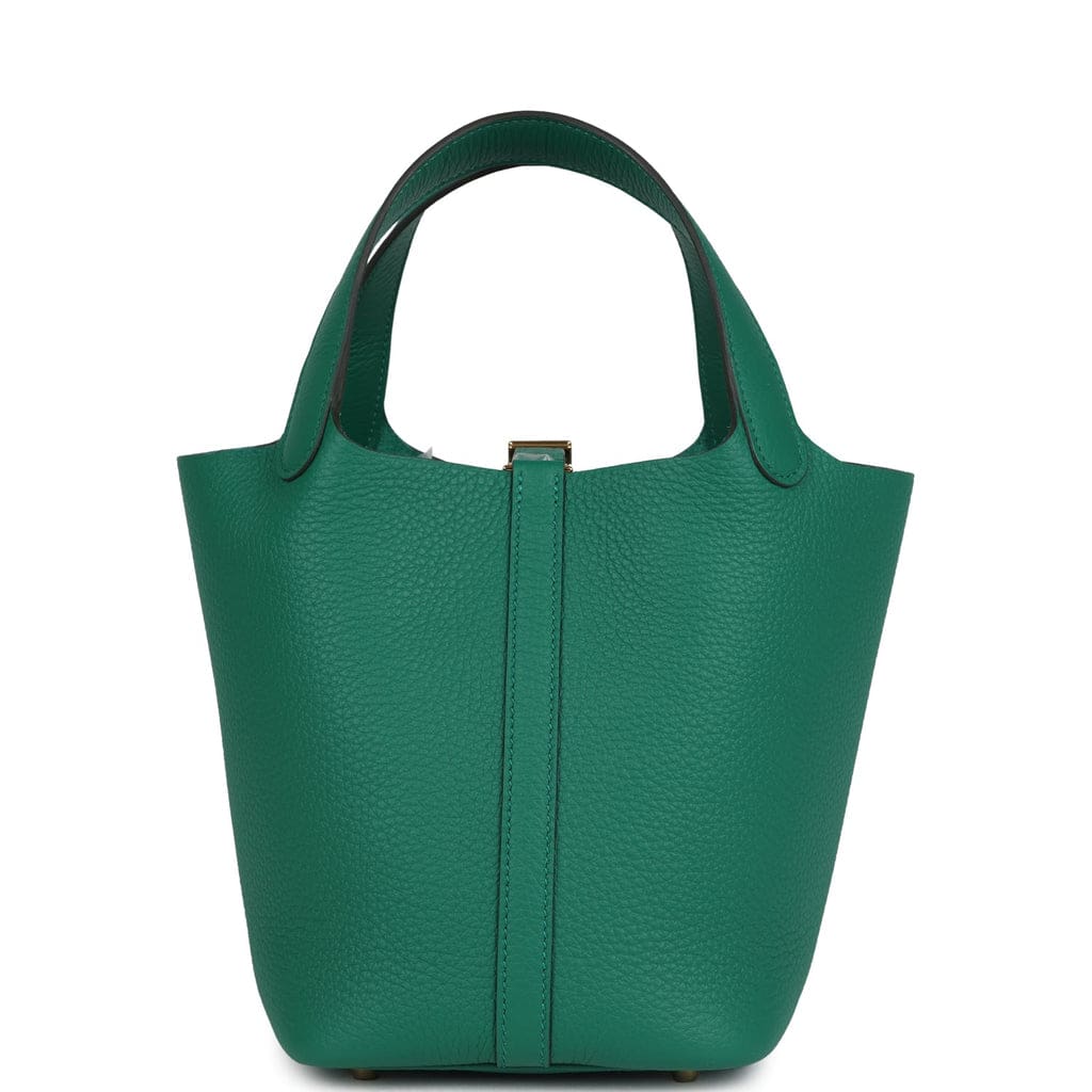 Hermès Picotin Lock 18 Vert Vertigo Clemence Gold Hardware