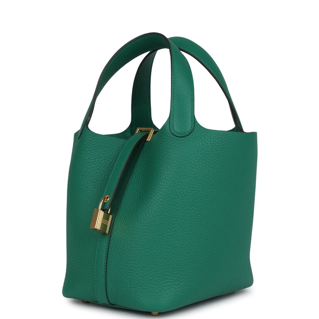 Hermès Picotin Lock 18 Vert Vertigo Clemence Gold Hardware