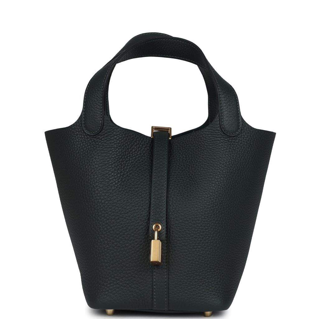 Hermès Picotin Lock 18 Vert Fonce Clemence Gold Hardware