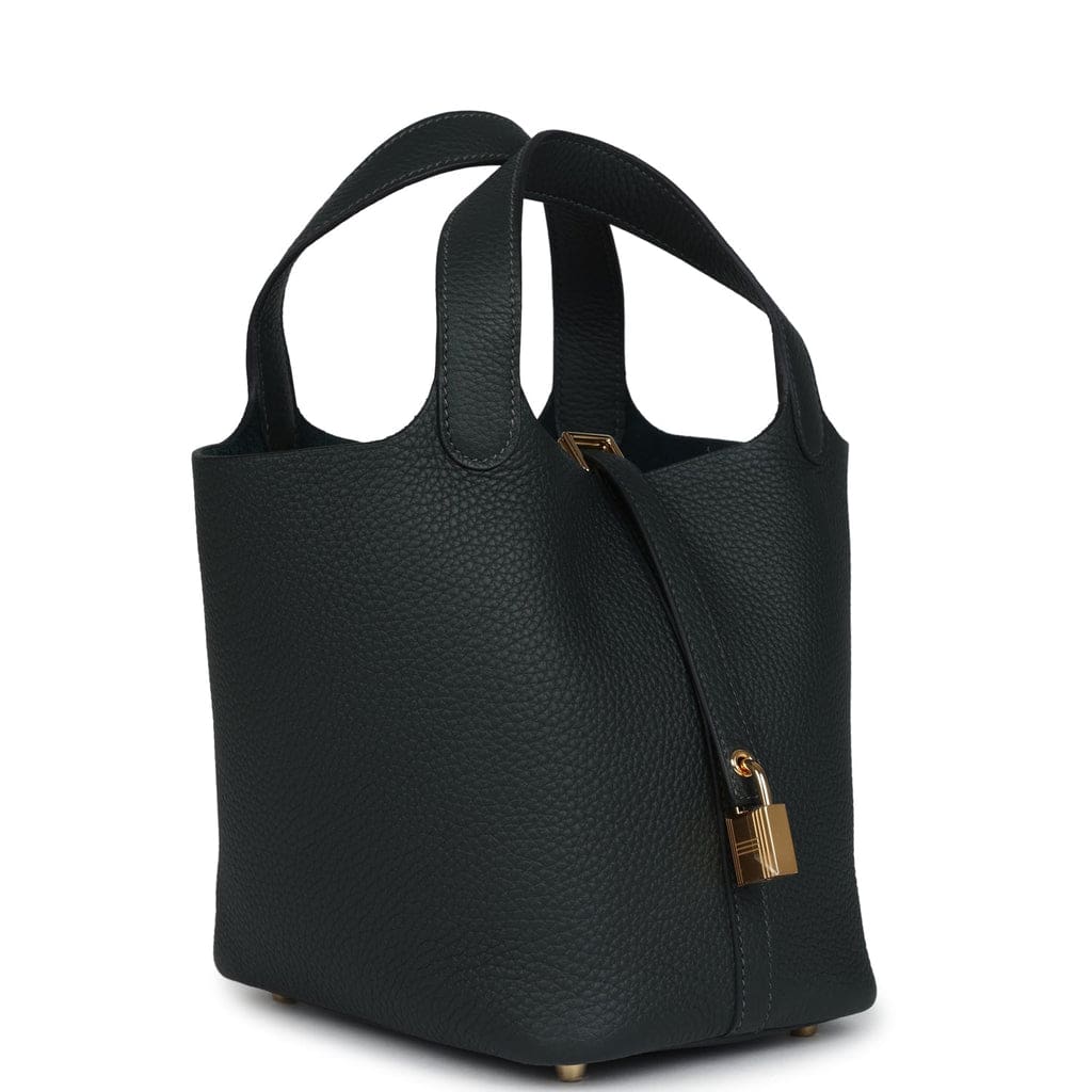 Hermès Picotin Lock 18 Vert Fonce Clemence Gold Hardware