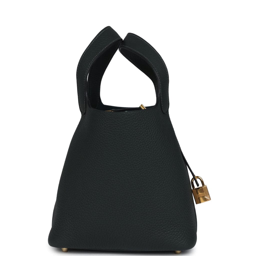Hermès Picotin Lock 18 Vert Fonce Clemence Gold Hardware
